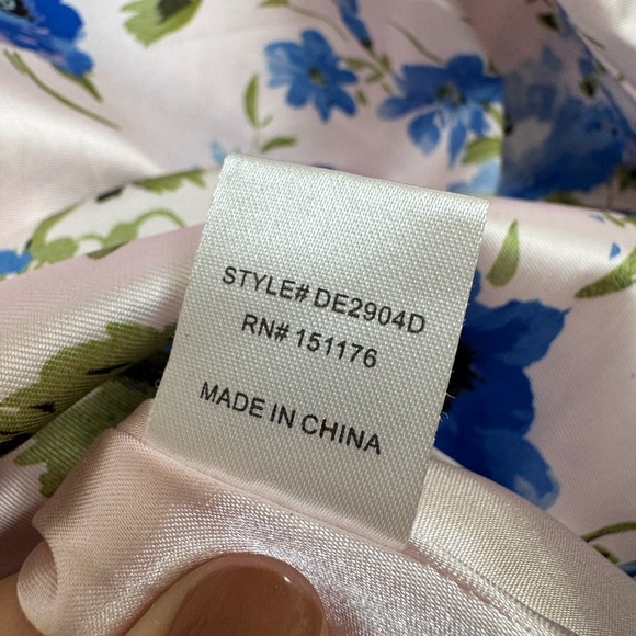 Anthropologie if By Sea Strapless Blue Floral Gown size Medium $129 - Picture 16 of 16